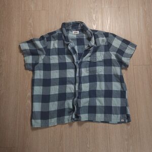 Pact Flannel Button Up Shirt Womens XL Blue Plaid Organic Cotton Country Grunge